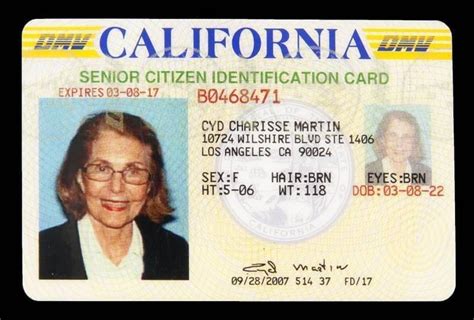 california senior citizen id card application